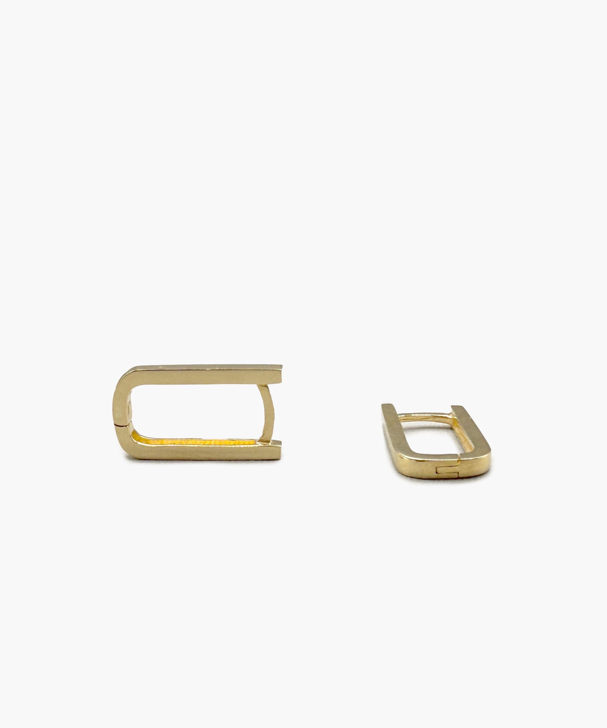 14K Gold Paperclip Hinge Back Earrings