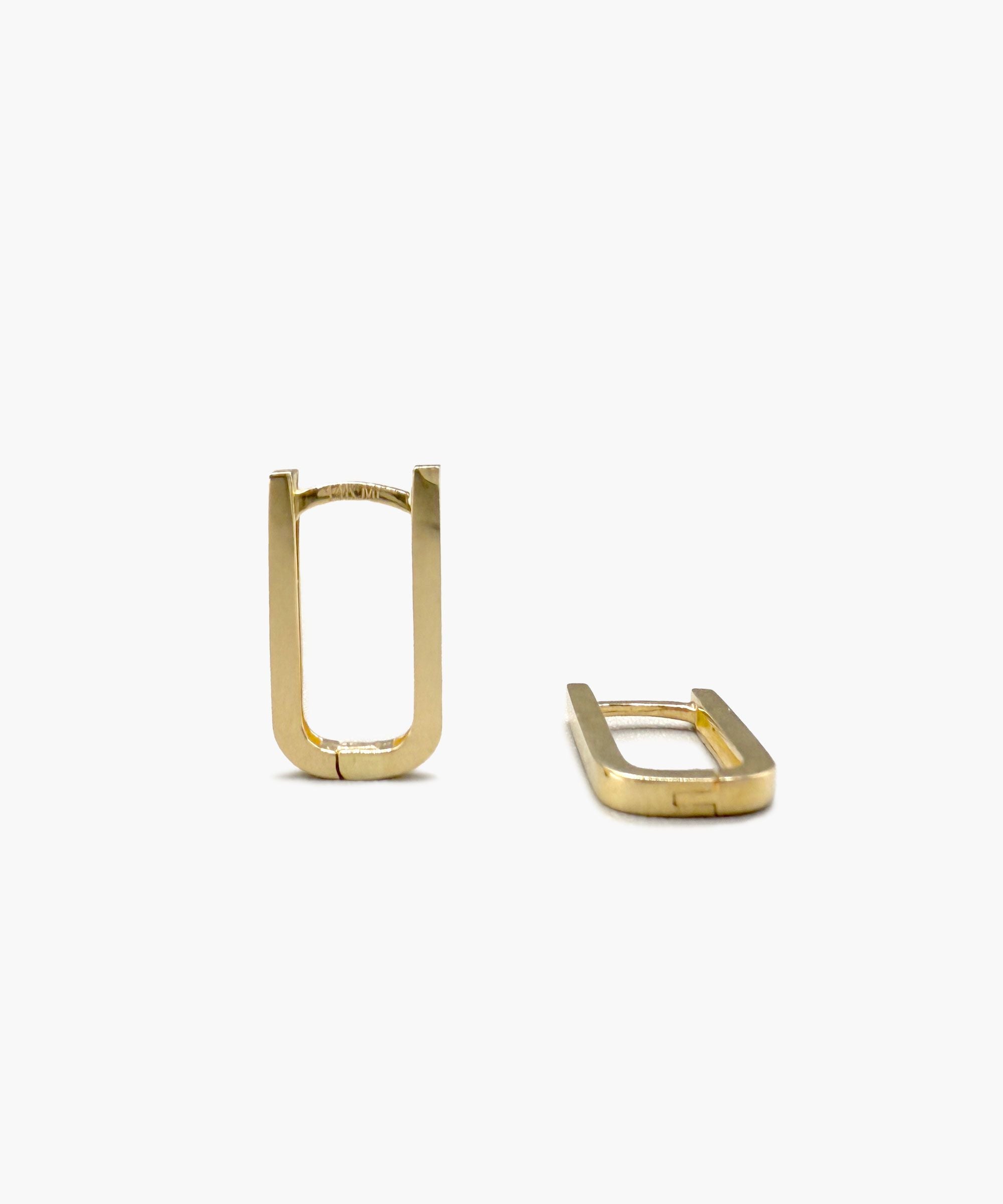 14K Gold Paperclip Hinge Back Earrings