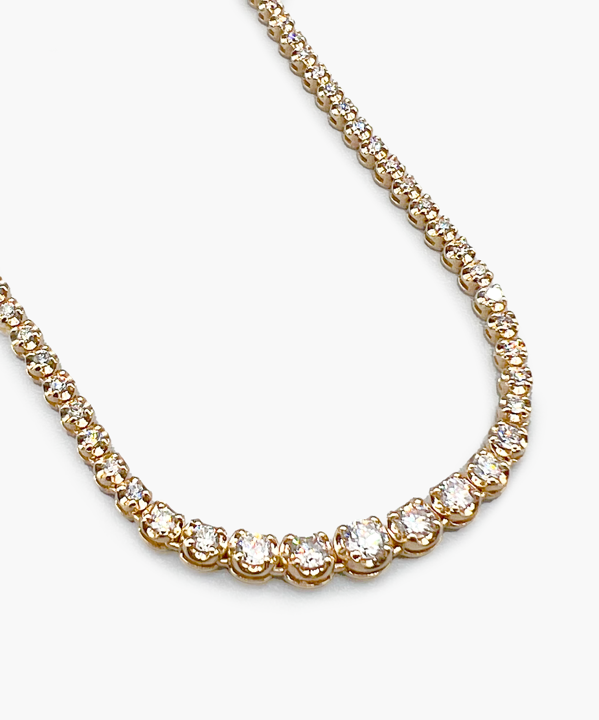 14K Yellow Gold Graduated Diamond Necklace