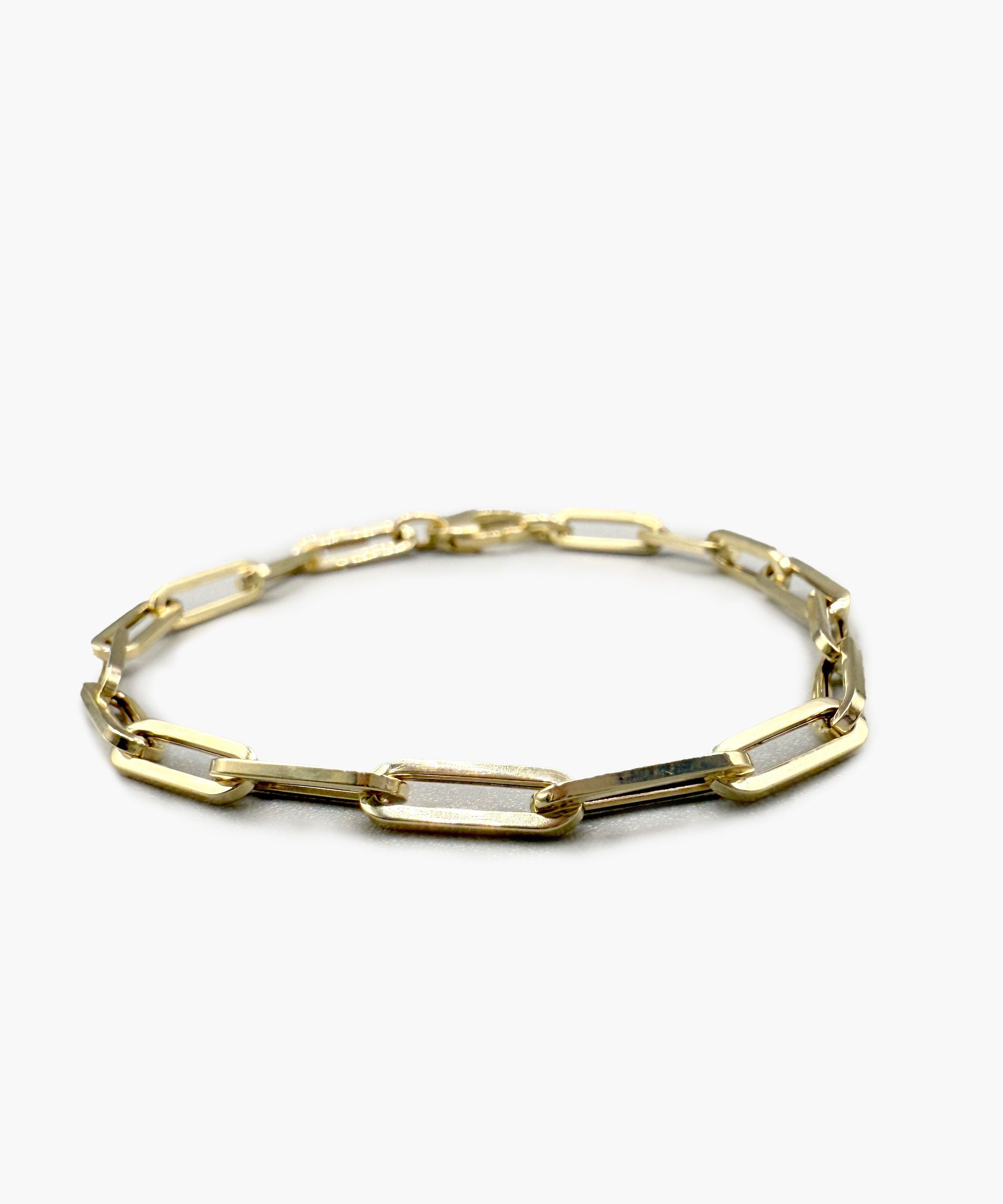 14K Gold Paperclip Bracelet