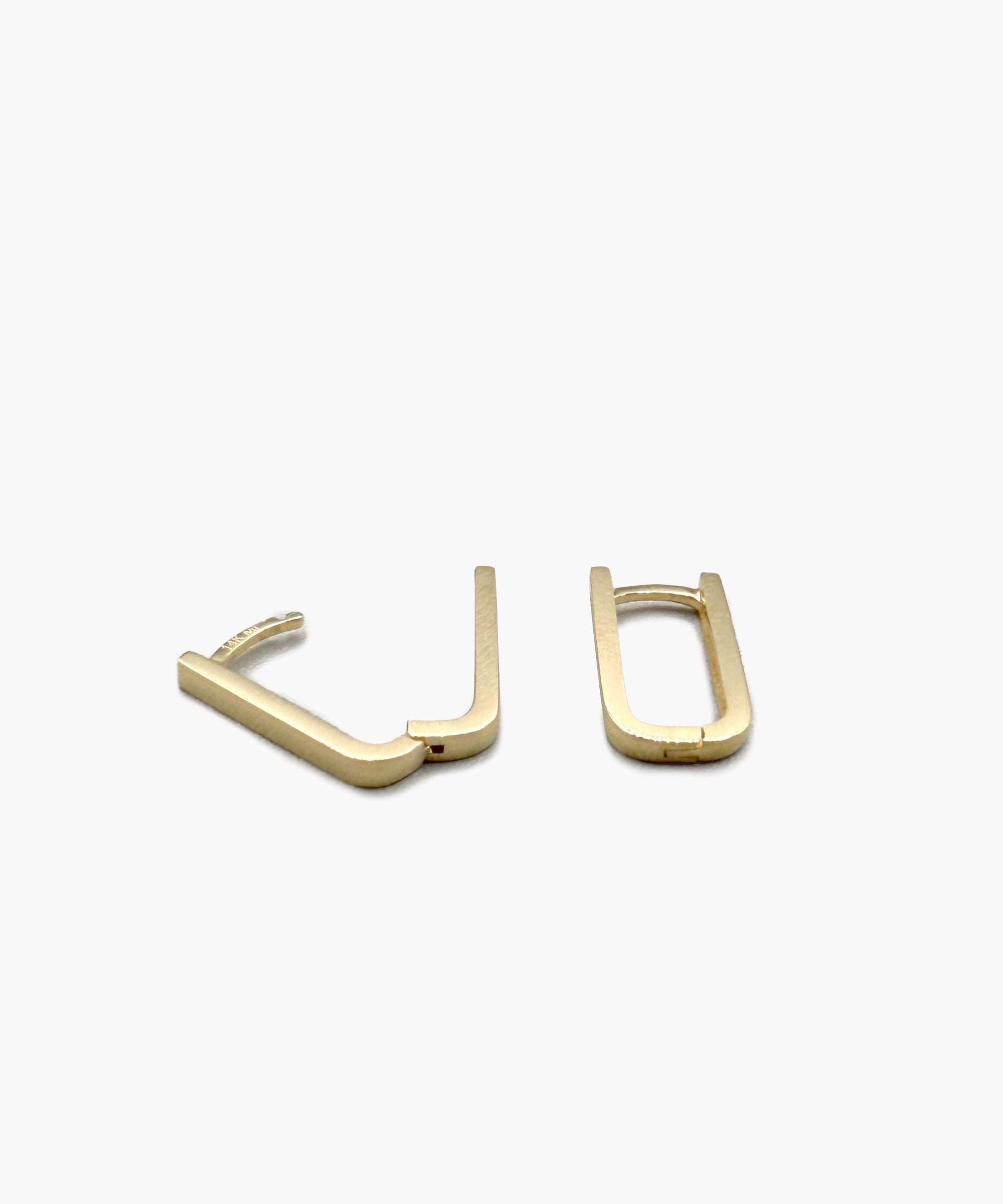 14K Gold Paperclip Hinge Back Earrings