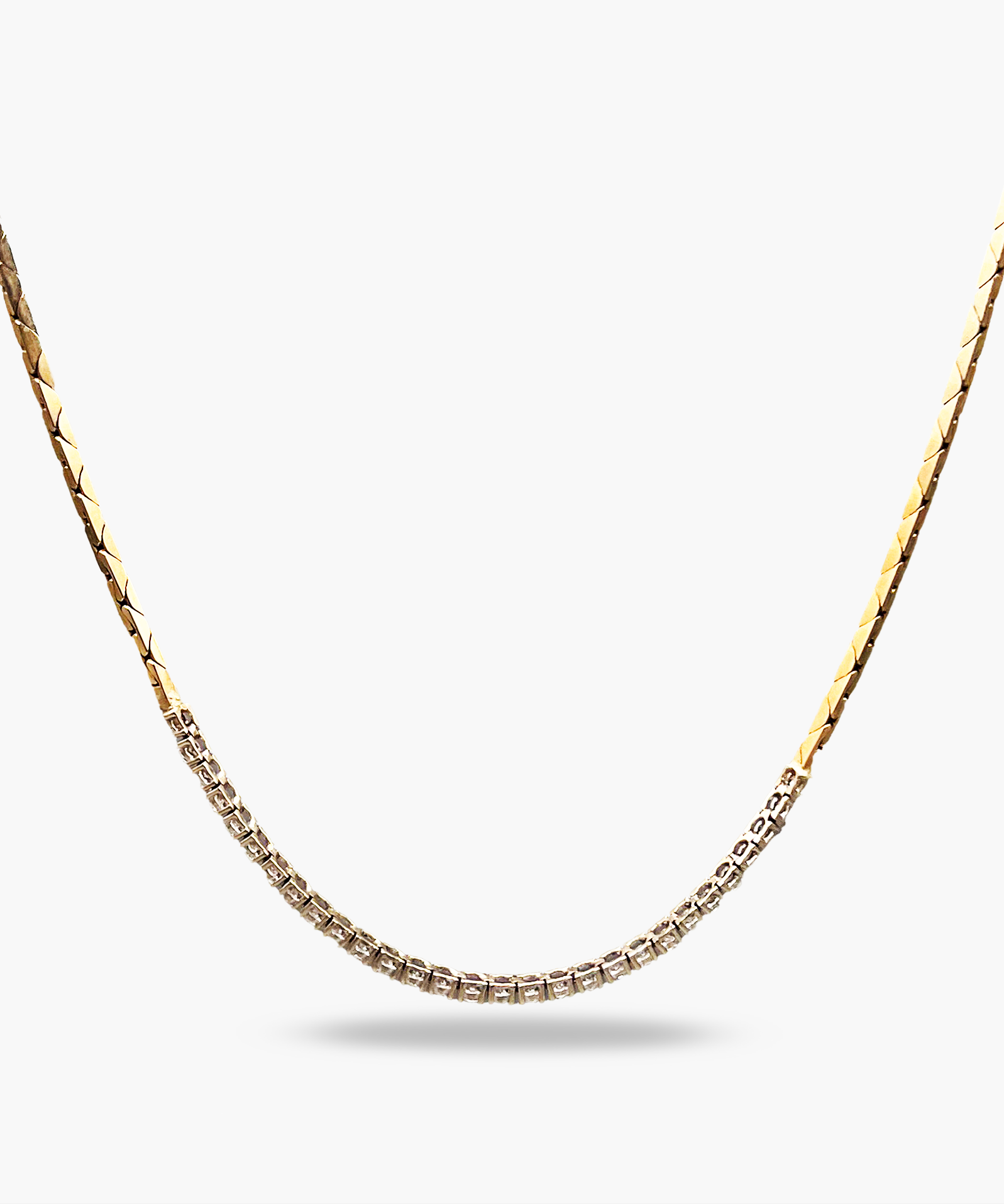 14K Yellow Gold & Diamond Necklace