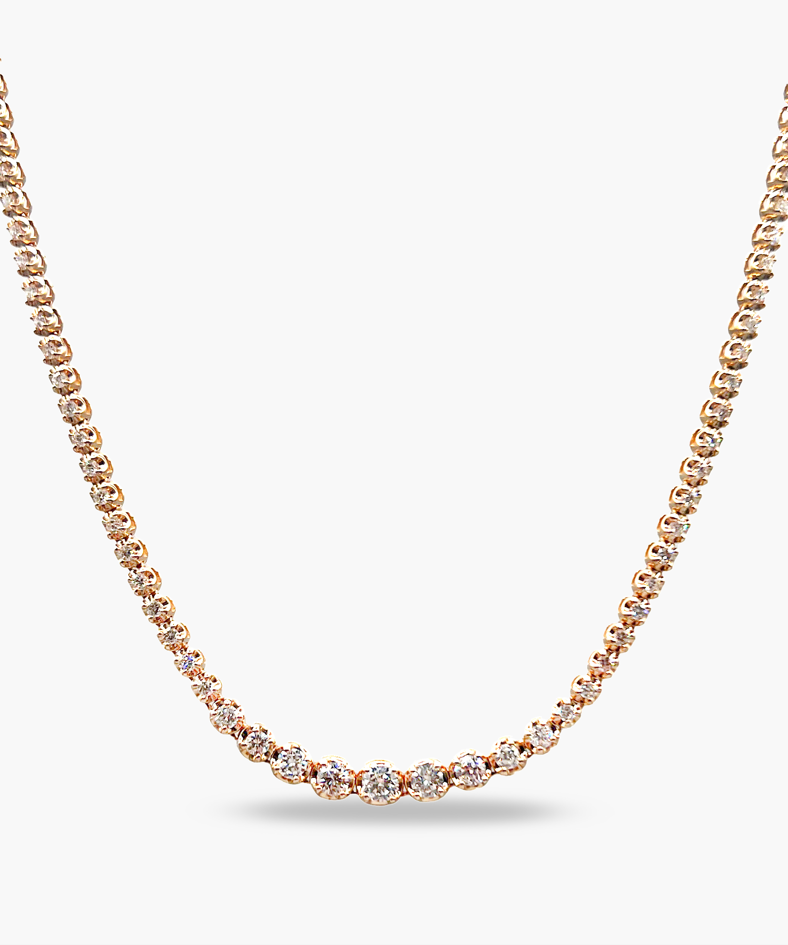 14K Yellow Gold Graduated Diamond Necklace